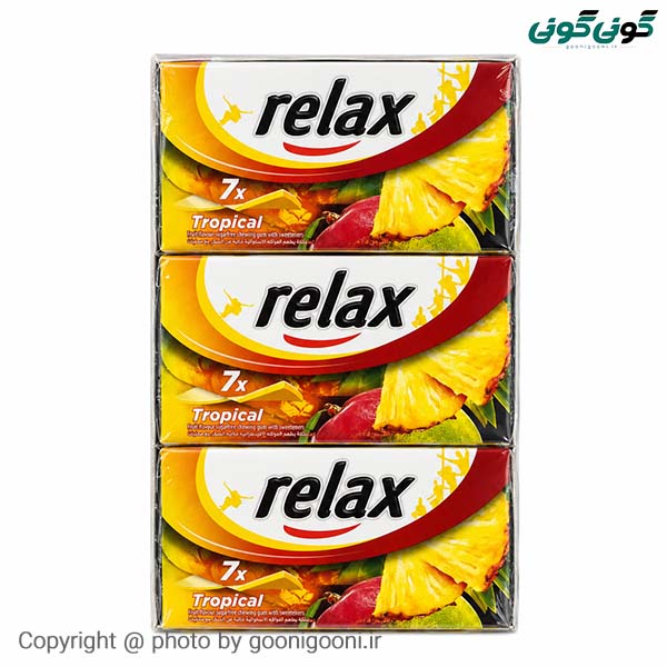آدامس ریلکس کتابی طعم چند میوه جعبه ای ۲۱ عددی