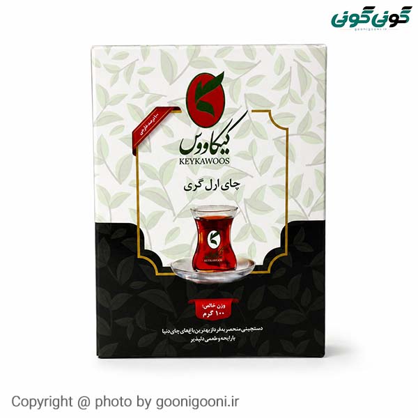 کیکاووس چای ارل گری 100 گرمی مشکی70عدد