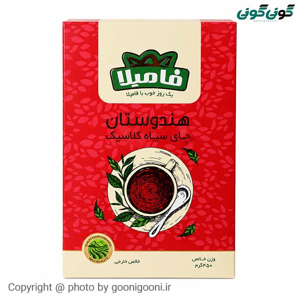 فامیلا چای 450 گرم ساده 10 عدد